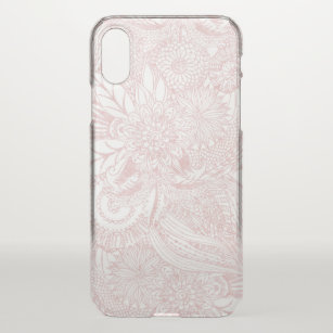 Elegant faux rose gold floral mandala design iPhone x case