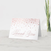 Elegant Faux Rose Gold Foil Confetti Dots White