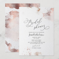 Elegant Faux Rose Gold Foil Glitter Bridal Shower