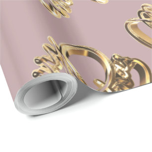 Elegant Faux Rose Gold Foil Script Chic Christmas Wrapping Paper
