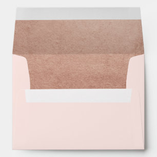 Elegant Faux Rose Gold Foil Soft Pink 5x7 Envelope