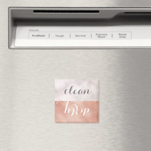 Elegant Faux Rose Gold Marble Dishwasher Magnet