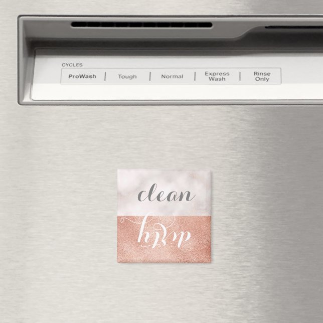 Elegant Faux Rose Gold Marble Dishwasher Magnet (In Situ (Dishwasher))