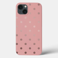 elegant faux rose gold pink polka dots