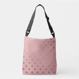 elegant faux rose gold pink polka dots crossbody bag