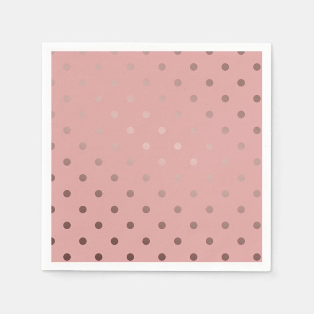 elegant faux rose gold pink polka dots napkin (Front)