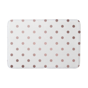 elegant faux rose gold polka dots bath mat