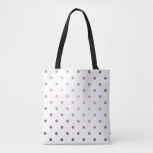 elegant faux rose gold polka dots tote bag