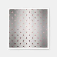 elegant faux rose gold silver polka dots