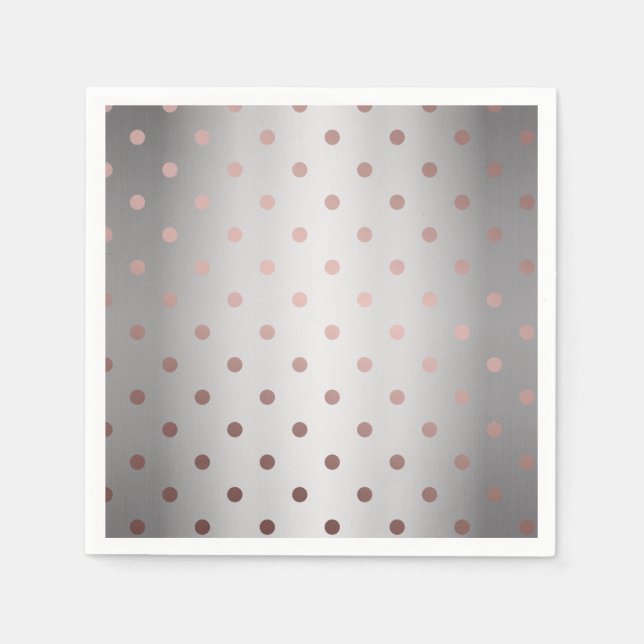 elegant faux rose gold silver polka dots napkin (Front)