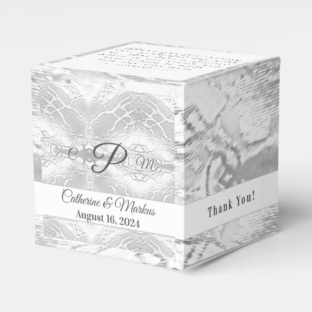 Elegant Faux-Satin Wedding Favour Box (Front Side)