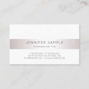 Elegant Faux Silver Modern Clean Plain Trendy Luxe Business Card