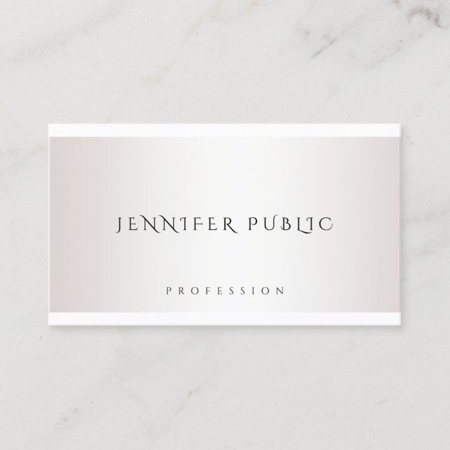 Elegant Faux Silver Modern Design Simple Template Business Card (Front)