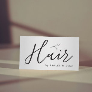 Elegant Faux Silver Scissors Hair Stylist  Business Card
