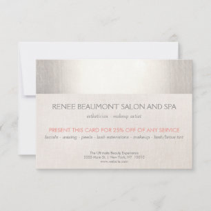 Elegant Faux Silver Striped Salon & Spa Referral