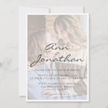 Elegant Faux Vellum Effect Photo Wedding
