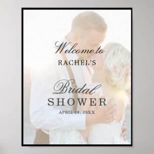 Elegant Faux Vellum Overlay Bridal Shower Sign