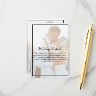 Elegant Faux Vellum Overlay Photo Accommodations Enclosure Card