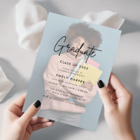 Elegant Faux Vellum Overlay Photo Graduation Party