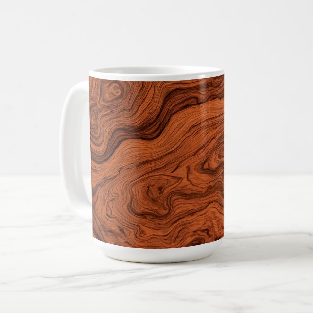 Elegant Faux Walnut  Coffee Mug (Front Left)