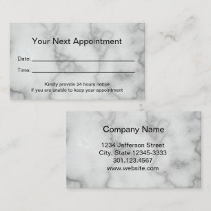 Elegant Faux White Marble Professional Appointment Card