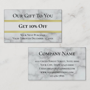 Elegant Faux White Marble Template Discount Business Card
