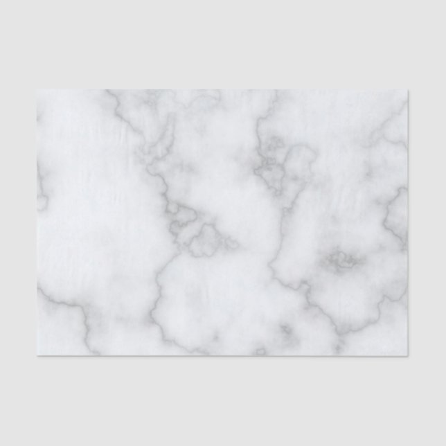 Elegant Faux White Marble Tissue Paper (Front)