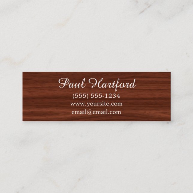 Elegant Faux Wood Business Cards (Front)