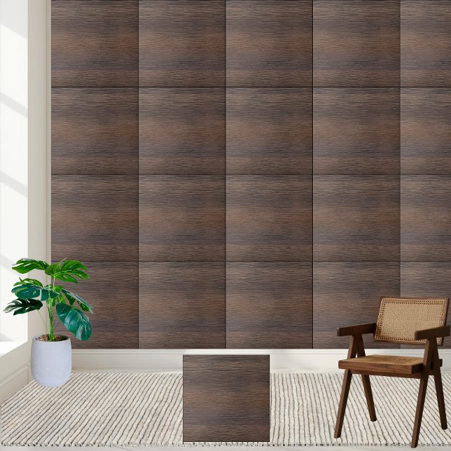Elegant Faux Wood |   Dark Brown Wood Grain Tile (Elegant Faux Wood | Dark Brown Wood Grain Ceramic Tile)