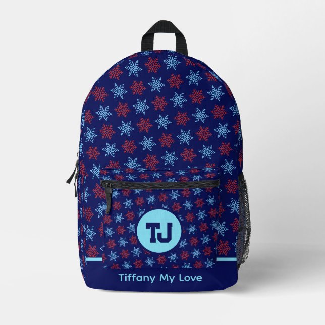 Elegant Favour Gift Monogrammed School Backpack (Front)
