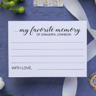 Elegant Favourite Memory of Loved One Funeral Card