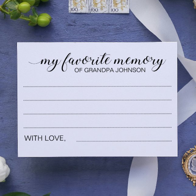 Elegant Favourite Memory of Loved One Funeral Card (Creator Uploaded)