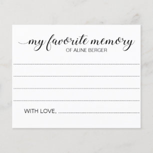 Elegant Favourite Memory of Loved One Funeral Card