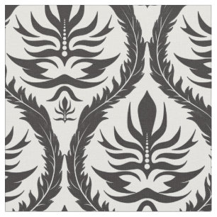Elegant Feather Damask Fabric