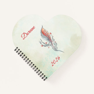 Elegant Feather Floral Watercolour  notebook 