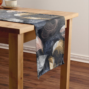 Elegant Feather Pattern Table Runner