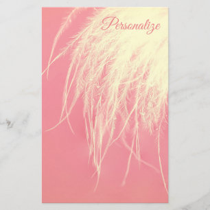 Elegant feather pink and cream elegant stationery