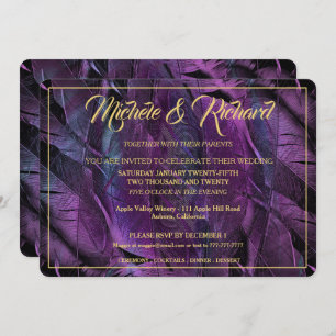 Elegant Feathered Wedding Invitation