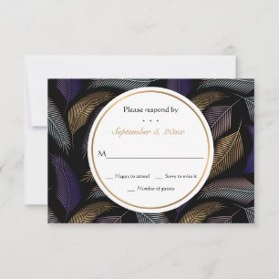 Elegant Feathers RSVP Cards