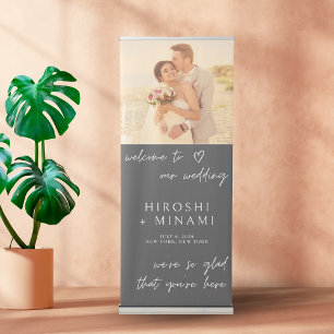 Elegant  Featuring Your Names and Photo Retractable Banner
