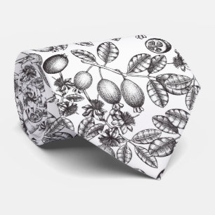 Elegant Feijoa Fruits and Leaves Necktie