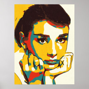 Elegant Female Portrait Vintage Style Modern Wall Poster