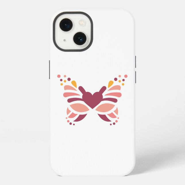 Elegant Feminine Boho Pastel Butterfly iPhone Case (Back)