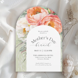 Elegant Feminine Floral Mother's Day Brunch Invitation