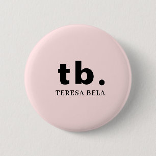 Elegant Feminine Monogram Minimalist Chic Design 6 Cm Round Badge