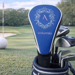 Elegant Feminine Preppy Classic Crest Monogram Golf Head Cover