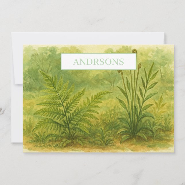 Elegant Fern Botanical Greeting Card  (Front)