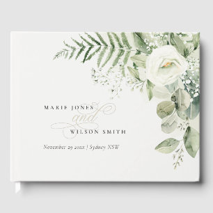 Elegant Fern Eucalyptus Greenery Foliage Wedding Guest Book