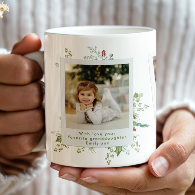 Elegant Festive Botanical Christmas Photo Album Coffee Mug (Creator Uploaded)