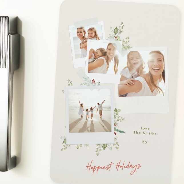 Elegant Festive Christmas Botanical Photo Album Magnet (Creator Uploaded)